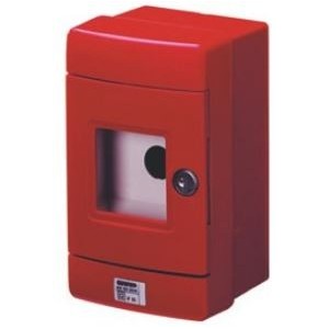 Red Emergency Enclosure with 22.5mm Hole and IP55 Rating