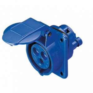 16A 2P+E 230V 10 Degree Socket-Out IP44 6H - 62x62 Flange