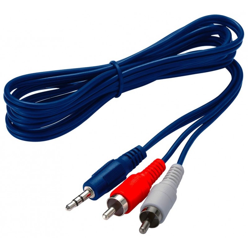 3.0m Y audio cable, with 3.5 mm stereo mini Jack to double male