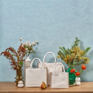 Okiyo Chinsai Midi Jute &amp; Cotton Tote