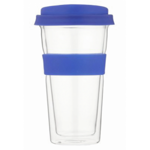 GL400B - Snappy Thermal Glass tumbler 400ml blue