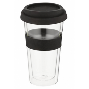 GL400BL - Snappy Thermal Glass tumbler 400ml black