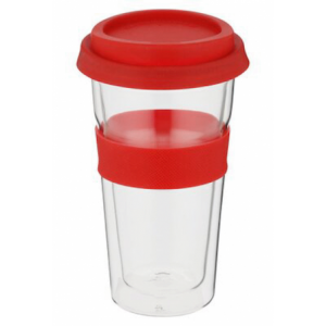 GL400R - Snappy Thermal Glass tumbler 400ml red