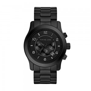 Michael Kors Runway Chronograph Stainless Steel Quartz Watch - Black