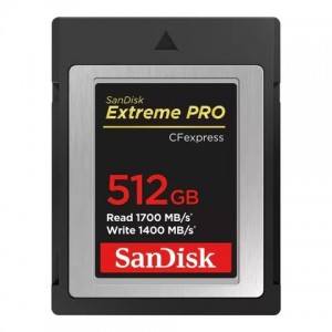 SanDisk Extreme PRO CFexpress Card Type B- 512GB- 1700MB/s Read- 1200MB/s Write