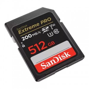 SanDisk Extreme Pro SD UHS I 512GB Card for 4K Video for DSLR and Mirrorless Cameras 200MB/s Read &amp; 140MB/s Write- Lifetime Warranty