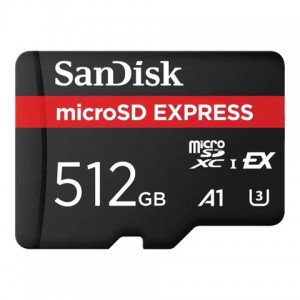 SanDisk Express microSD Card-512GB- up to 880MB/s read speed- Up to 650MB/s write speed- 220MB/s sustained write