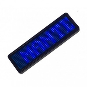 DIGITAL LED NAME TAG / BADGE BLUE 93x30X6mm S1144