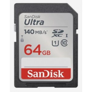 SanDisk Ultra UHS I 64GB SD Card 140MB/s for DSLR and Mirrorless Cameras- 10Y Warranty