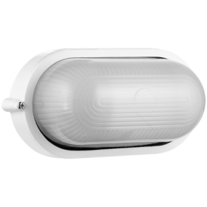 Ellies Illume Series - AC Oval Bulkhead - Aluminium + Glass - E27 Base - WT
