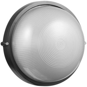 Ellies Illume Series - AC Round Bulkhead - Aluminium + Glass - E27 Base -BK