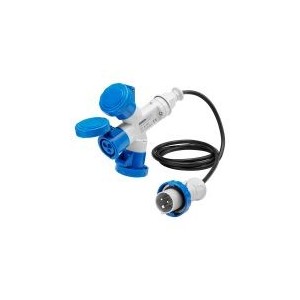 16A 2P+E 230V Mobile 3-Outlet Socket with Cable IP67