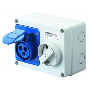 16A 2P+E 230V Surface Horizontal Interlocked Socket IP44 6H