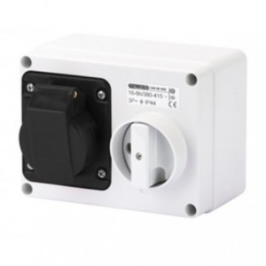32A 3P+E 500V Surface Horizontal Interlocked Socket IP44 7H