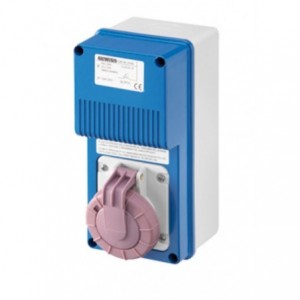 16A 2P+E Intl Vertical Socket with 160VA Transformer - 230/24V