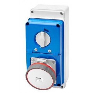 63A 3P+E 400V Vertical Interlocked Socket with Fuse Holder IP55 6H