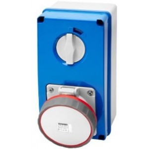 63A 3P+E 400V Vertical Interlocked Socket IP67 6H