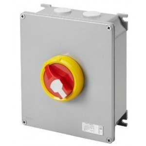 3P 80A Metal Box RED/YEL Kn. Surface Isolator