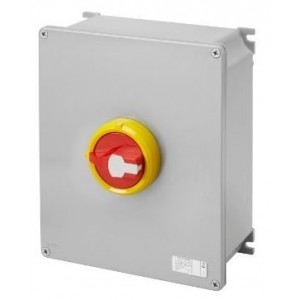 3P 160A Metal Box RED/YEL Kn. Surface Isolator