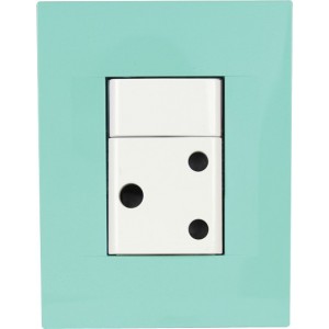 16A Switched Socket Outlet Kit Chorus Geo Caribbean Blue