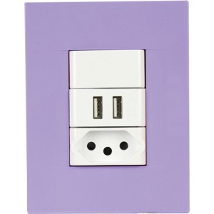 16A SA Switch Socket with USB Kit Chorus Geo Amethyst Purple