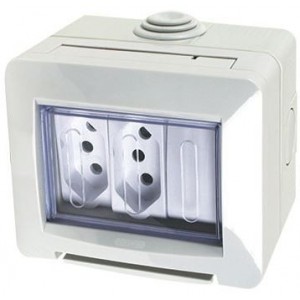 2X Rsa N-TYPE 16A Surface Sw Socket IP55