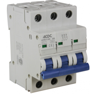 1Amp 3-Pole 4.5KA C-Curve DIN MCB