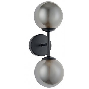 Matt Black and Smoke Glass G9 Wall Light 120X170X345MM