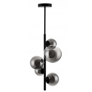 G9 Pendant Light Matt Black Glass 350x740mm 5x40W 230V