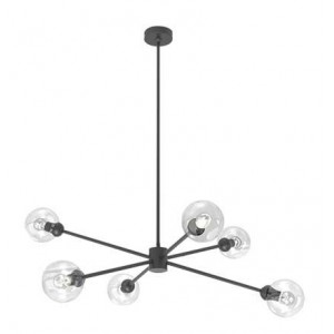 Matt Black E14 Pendant Light 6x40W Max 593x1185mm