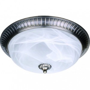 Ceiling Mount Light Fixture with Metal Body and Glass Cover 3xE27 230VAC