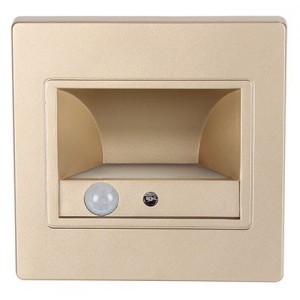 1.5W 2700K LED Die Cast Aluminium Footlight Gold with Sensor
