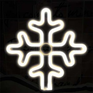 Snow Flake LED Neon Motif Cool White 3XAA/USB
