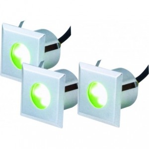 230V Blue 3-Piece LED Aluminium Square Light Kit IP65