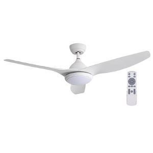 White 3-Blade Ceiling Fan with Remote and Light