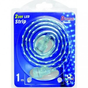 230VAC 4.8W/m 60LED/m LED Flex Rope Light Blue IP67 1m Length