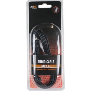 3.5mm Plug to 2 RCA Plug 2.5x2.8mm 1.5m Cable
