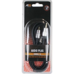3.5mm Plug To 2 RCA Plug 2.5x5.5mm 1.5m Cable