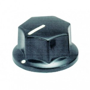 Black Knob for 6mm Shaft - 24mm Diameter
