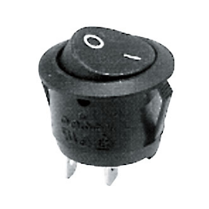 Round Rocker Switch Spst Black