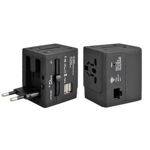 Travel Adapter with USB 5V/2.5A and WiFi Router