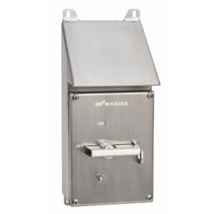 40 Amp 3P S/STEEL Enclosed Isolator Angled Top