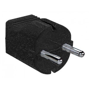 Plug 10/16A Schuko Black