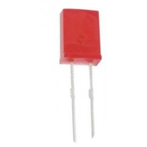2X5mm RECTANGLE LED DIFFUSED RED 0.8mcd