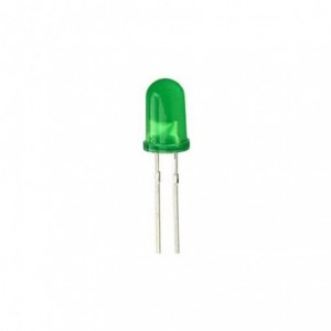 3mm Diffused Green LED 6mcd