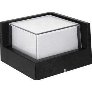 230VAC 12W LED Square ALU/PC Warm White Wall Light IP54