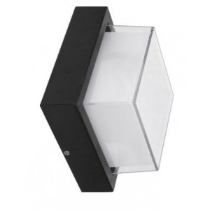 230VAC 12W LED Square DC ALU/PC Warm White Wall Light IP54