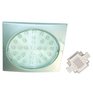 White 230V Stainless Steel LED Lamp 78.5mm Diameter