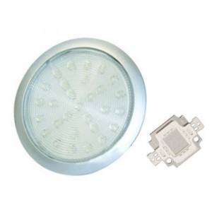 White 230V Stainless Steel LED Lamp 78.5mm Diameter