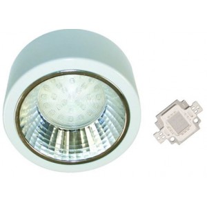 White 230V Stainless Steel LED Lamp 132mm Diameter